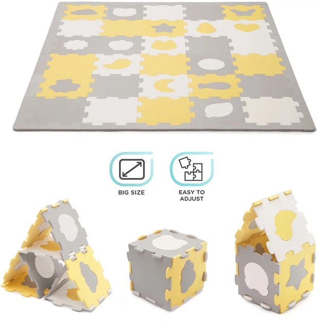 Килимок-пазл Kinderkraft Luno Shapes Yellow 30 елементів (KPLUSH00YEL0000) - зображення 6