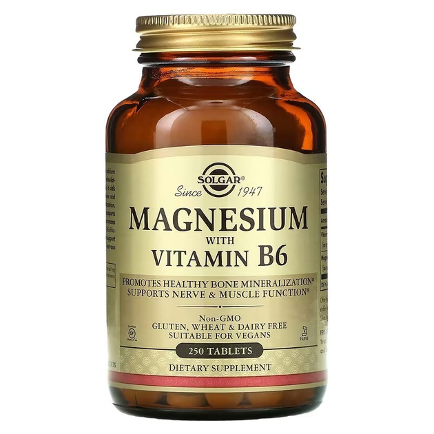 Вітаміни Solgar Магній з вітаміном В6 Magnesium with vitamin B6 250 ...
