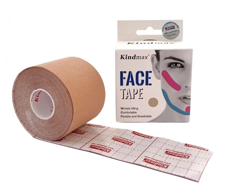 Кінезіо тейп для обличчя Kindmax Face Tape 5 метрів Бежевий - зображення 1