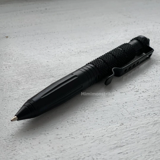 Тактическая многофункциональная алюминиевая шариковая ручка - стеклобой тактитал мультитул черная (TRK-1001) - изображение 1