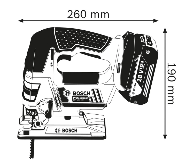 Wyrzynarka akumulatorowa Bosch Professional GST 18 V-LI bez akumulatora i ładowarki (06015A6100) - obraz 4