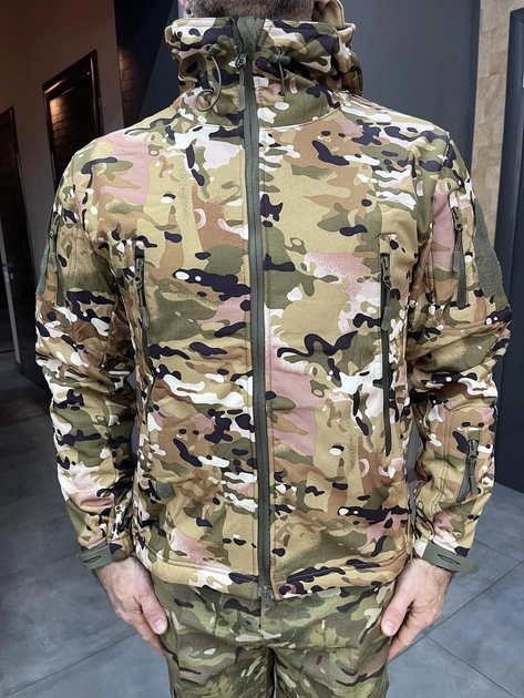 Куртка тактическая, Softshell, Yakeda, Мультикам, размер M, демисезонная флисовая куртка для военных софтшелл - изображение 1
