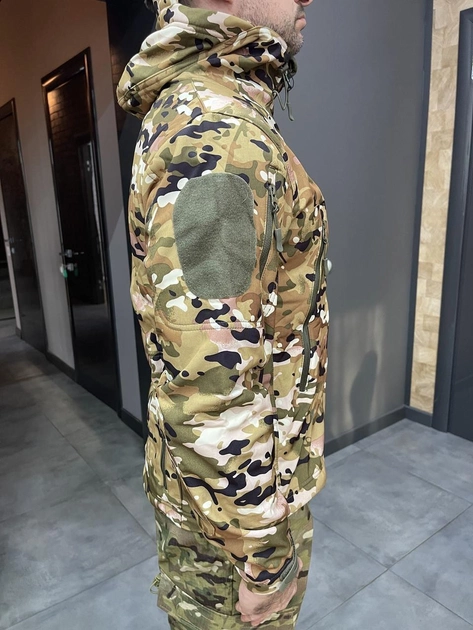 Куртка тактическая, Softshell, Yakeda, Мультикам, размер M, демисезонная флисовая куртка для военных софтшелл - изображение 2