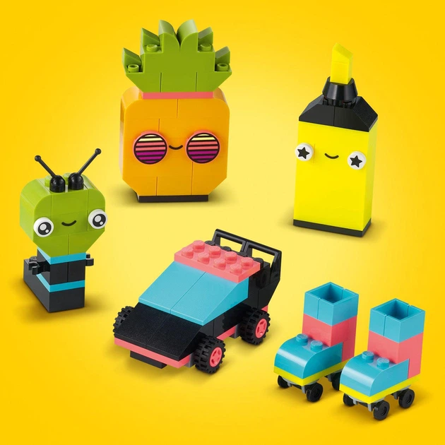 Zestaw klocków LEGO Classic Kreatywna zabawa neonowymi kolorami 333 elementy (11027) - obraz 4