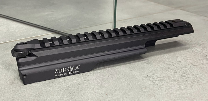 Крышка ствольной коробки ZBROIA для АК/АКМ с планкой Weaver/Picatinny, алюминиевый сплав EN-AW7, черный - изображение 1