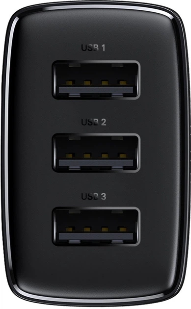 Ładowarka sieciowa Baseus Compact Charger 3U 17W EU Czarny (CCXJ020101) - obraz 3