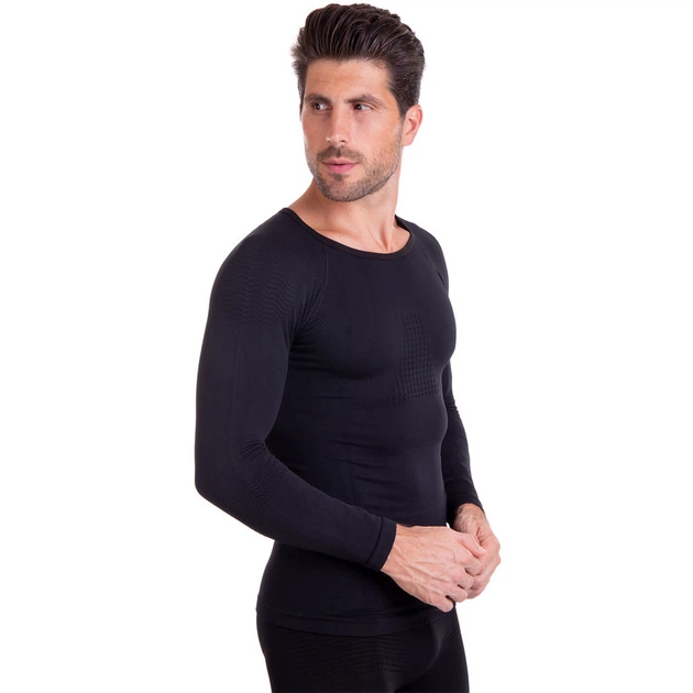 Термофутболка для активного спорта мужская SIBOTE размер 2XL-3XL (полиэстер 95%, эластан 5%, черный) (ST-2043_2XL-3XL) - изображение 3