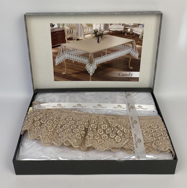 Силиконовая скатерть с кружевом Maison Royale 160Q Candy Cappuccino ...