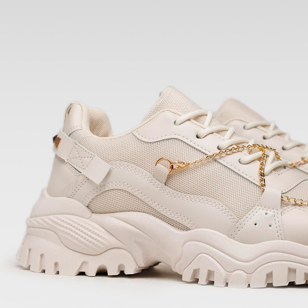 Sneakersy damskie na grubej podeszwie do kostki DeeZee TS5237-01 37 23.5 cm Beżowe (5904862466606) - obraz 3