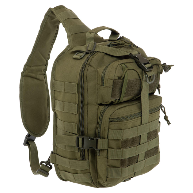 Рюкзак тактический патрульный однолямочный Military Rangers ZK-9115 размер 35х25х14см 12л цвет Оливковый - изображение 1