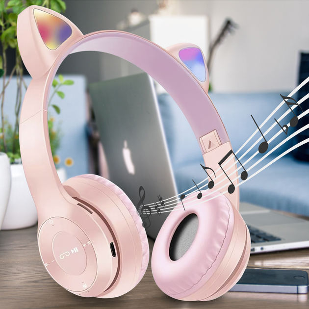 Беспроводные наушники Bluetooth с кошачьими ушками Cat Ear Y47. С ...