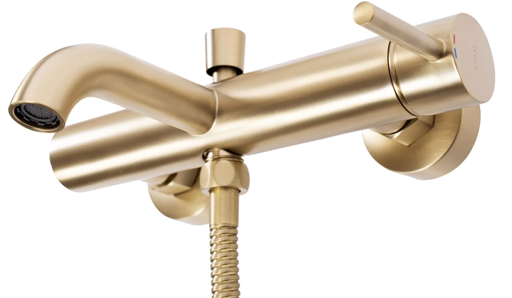 Смеситель для ванны Rea Lungo brushed gold настенный REA-B8010 - изображение 5