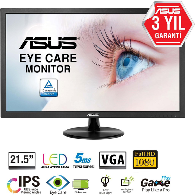 Monitor 21,5" Asus VP228DE - obraz 2