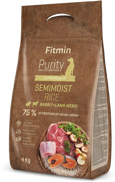 Sucha karma dla psów Fitmin Purity Rice Semimoist Rabbit&Lamb 4 kg (8595237015955) - obraz 1