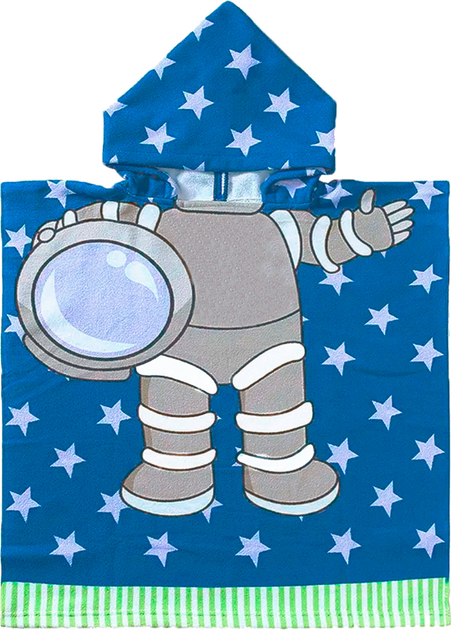 Акція на Рушник мікрофібра Koloco дитячий 60х115 см з капюшоном Космонавт від Rozetka