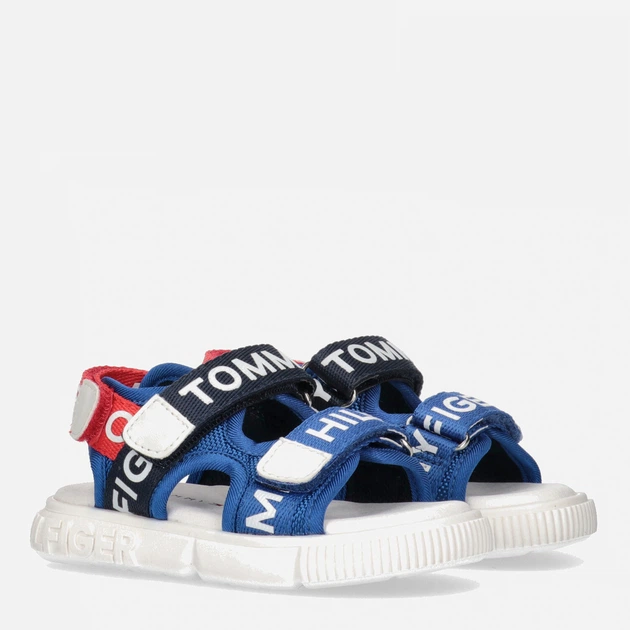 Sandały dziecięce dla dziewczynki Tommy Hilfiger Logo Velcro Sandal T1X2-32899-1590Y255 26 Niebieskie (8052578179642) - obraz 2