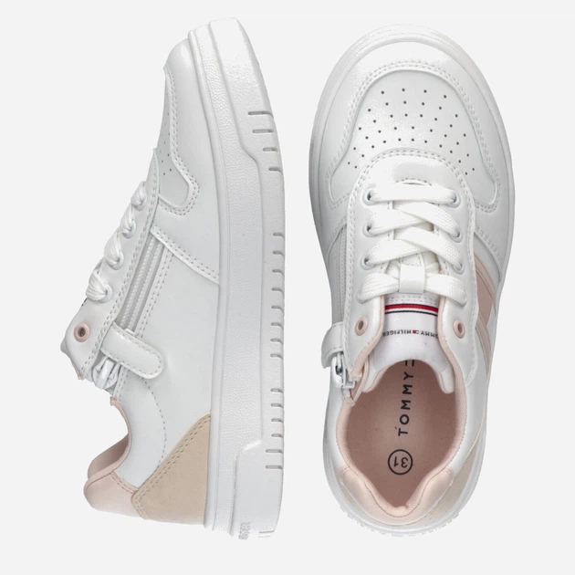 Sneakersy dziecięce dla dziewczynki Tommy Hilfiger Flag Low Cut Lace-up Sneaker T3A9-32723-1592Y257 34 Białe (8052578190067) - obraz 5