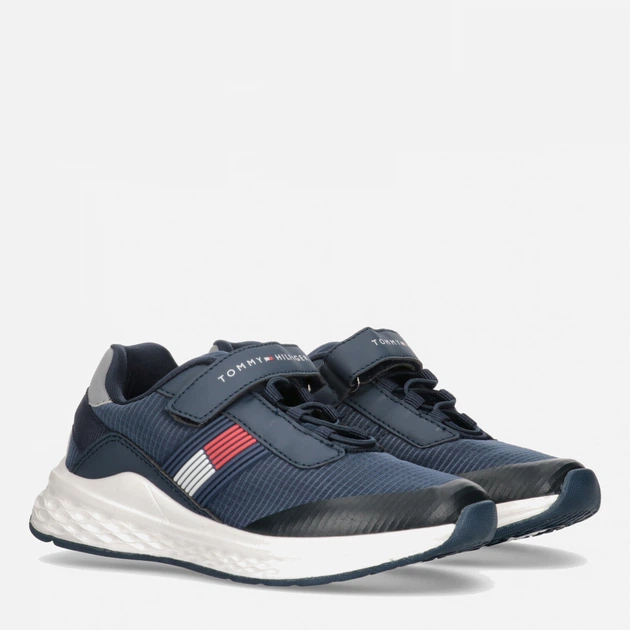 Sneakersy chłopięce na rzepy Tommy Hilfiger Flag Low Cut Lace-up Sneaker T3B9-32895-0328800- 39 Granatowe (8052578196915) - obraz 2