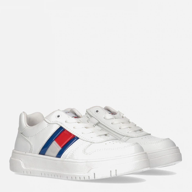 Sneakersy dziecięce dla dziewczynki Tommy Hilfiger Flag Low Cut Lace-up Sneaker T3X9-32867-1355100- 34 Białe (8052578204023) - obraz 2