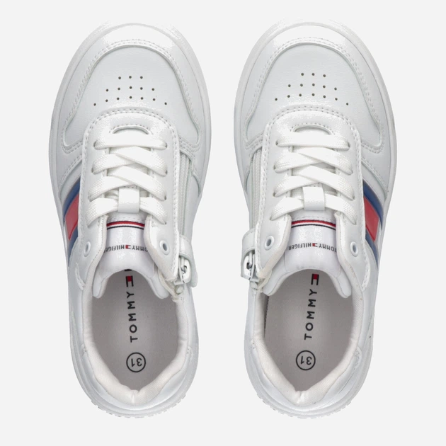 Sneakersy dziecięce dla dziewczynki Tommy Hilfiger Flag Low Cut Lace-up Sneaker T3X9-32867-1355100- 34 Białe (8052578204023) - obraz 4