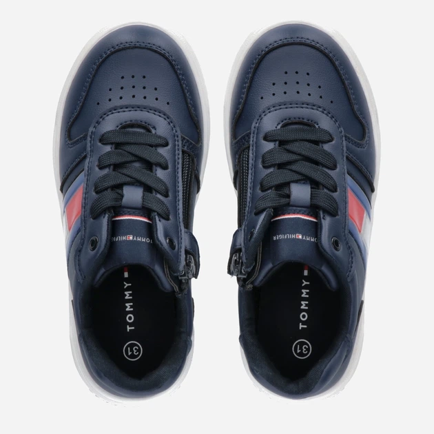 Sneakersy chłopięce Tommy Hilfiger Flag Low Cut Lace-up Sneaker T3X9-32867-1355800- 31 Granatowe (8052578204191) - obraz 4