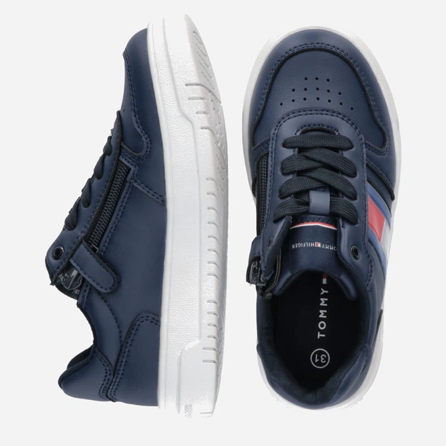 Sneakersy chłopięce Tommy Hilfiger Flag Low Cut Lace-up Sneaker T3X9-32867-1355800- 31 Granatowe (8052578204191) - obraz 5