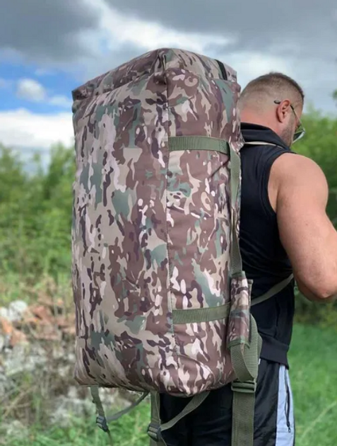 Баул сумка рюкзак 100 литров военный армейский баул для ЗСУ тактический вещевой для передислокации цвет мультикам - изображение 2