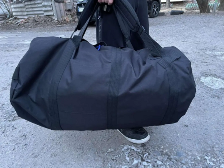 Рюкзак сумка баул 130 литров ЗСУ военный тактический баул цвет черный - изображение 2