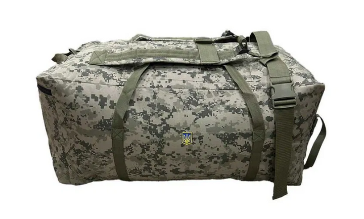 Баул для передислокации 100 литров 74*40 см военный армейский ВСУ тактический сумка рюкзак походный цвет пиксель - изображение 1