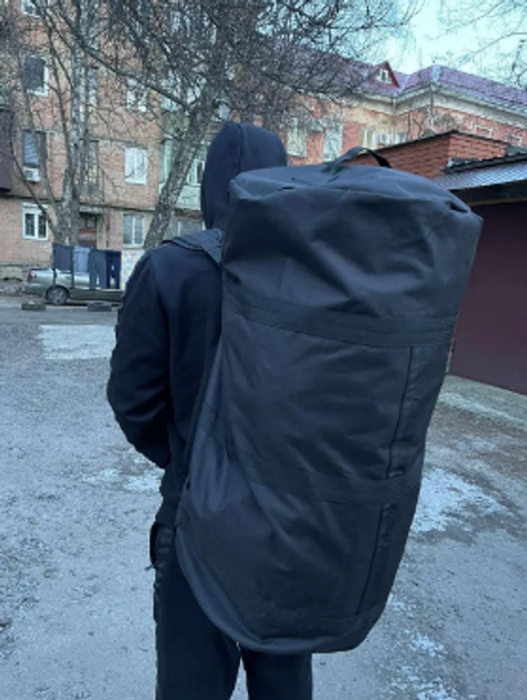 Рюкзак сумка баул черный 130 л 80*42 см военный баул армейский ЗСУ тактический баул - изображение 1