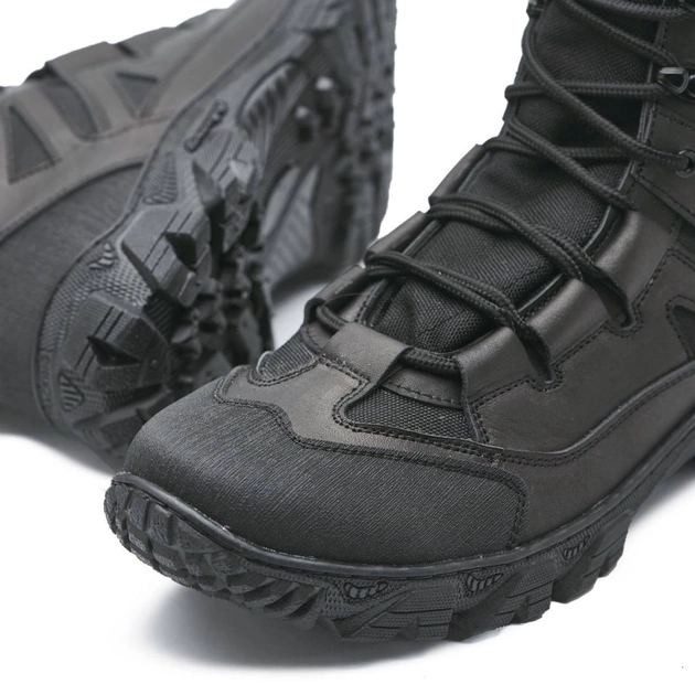 Берцы демисезонные ботинки тактические мужские, натуральна кожа и кордура, размер 40, Bounce ar. JH-0940, цвет черный - изображение 2