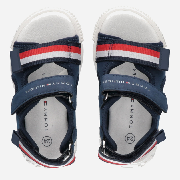 Sandały chłopięce Tommy Hilfiger Stripes Velcro Sandal T1B2-32898-1589800- 25 Niebieskie (8052578176474) - obraz 4