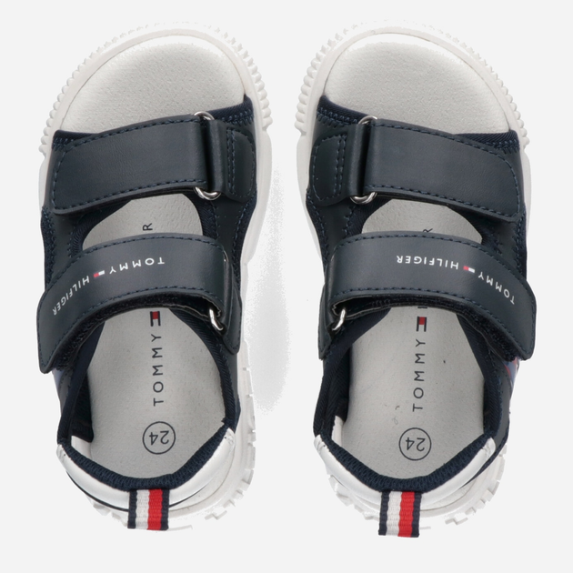 Sandały chłopięce Tommy Hilfiger Flag Velcro Sandal T1B2-32900-1355800- 24 Niebieskie (8052578176641) - obraz 5