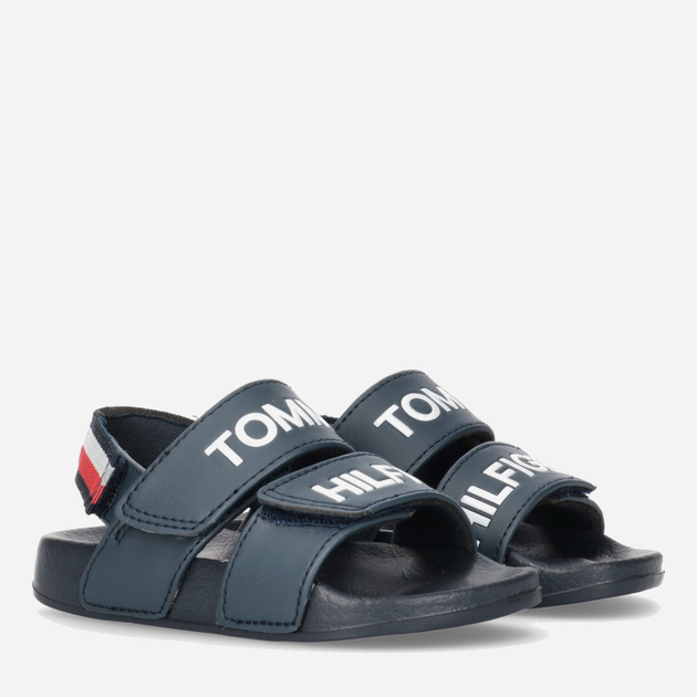 Дитячі сандалії для хлопчика Tommy Hilfiger Logo Velcro Sandal T1B2-32927-1172800- 32 Сині (8052578177266) - зображення 2