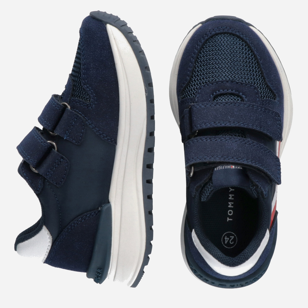 Дитячі кросівки для хлопчика Tommy Hilfiger Stripes Low Cut Velcro Sneakers T1B9-32882-1587X007 32 Сині (8052578179086) - зображення 5