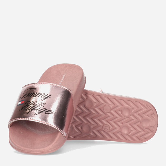 Klapki dziecięce Tommy Hilfiger Logo Pool Slide T3A0-32799-1367341- 28 Rose Gold (8052578181201) - obraz 3