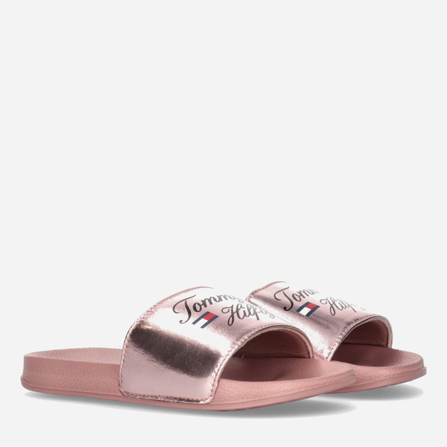 Klapki dziecięce Tommy Hilfiger Logo Pool Slide T3A0-32799-1367341- 35 Rose Gold (8052578181270) - obraz 2