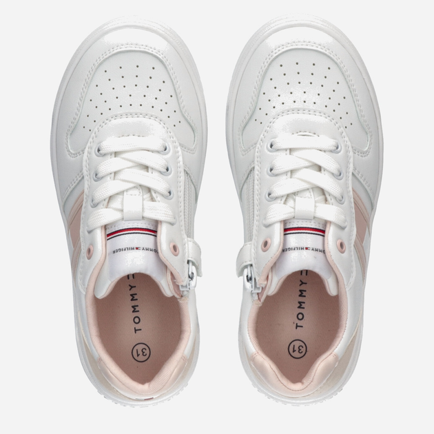 Sneakersy dziecięce dla dziewczynki Tommy Hilfiger Flag Low Cut Lace-up Sneaker T3A9-32723-1592Y257 33 Białe (8052578190050) - obraz 4