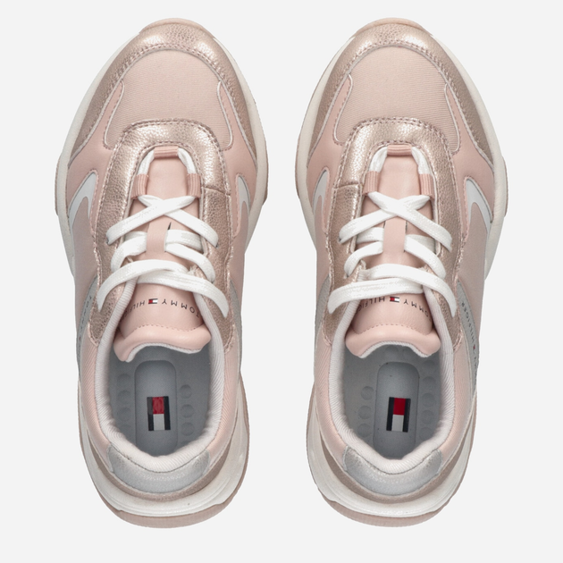 Дитячі кросівки для дівчинки Tommy Hilfiger Low Cut Lace-up Sneaker T3A9-32743-0579A317 30 Rose Gold/Pink (8052578191828) - зображення 4