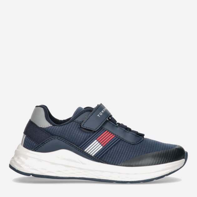 Buty sportowe chłopięce na rzepy Tommy Hilfiger Flag Low Cut Lace-up Sneaker T3B9-32895-0328800- 32 Granatowe (8052578196847) - obraz 1