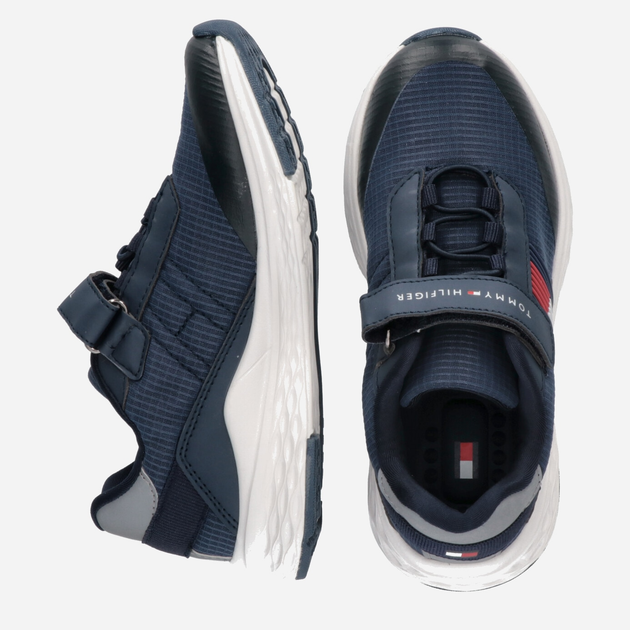 Sneakersy chłopięce na rzepy Tommy Hilfiger Flag Low Cut Lace-up Sneaker T3B9-32895-0328800- 34 Granatowe (8052578196861) - obraz 5