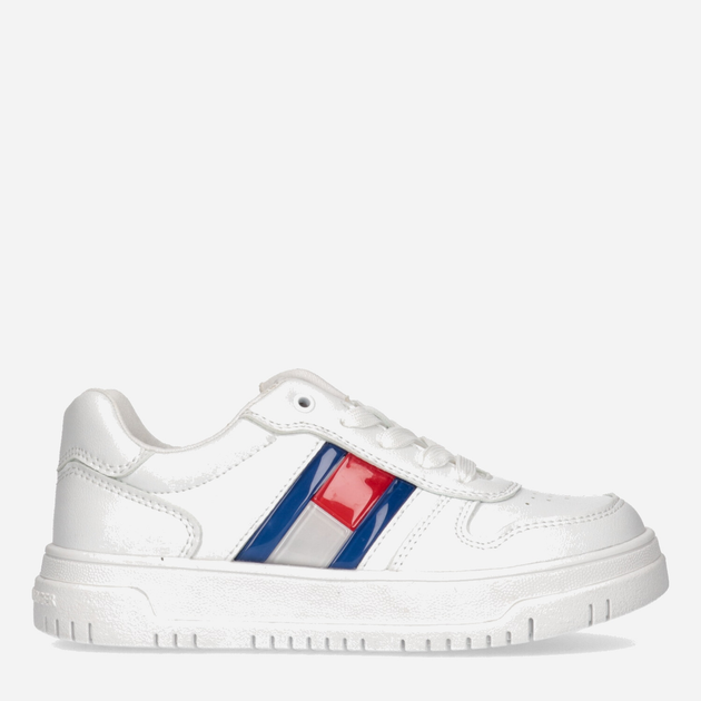 Buty sportowe dziecięce dla dziewczynki Tommy Hilfiger Flag Low Cut Lace-up Sneaker T3X9-32867-1355100- 33 Białe (8052578204016) - obraz 1