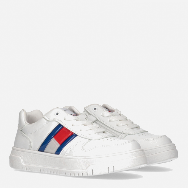 Buty sportowe dziecięce dla dziewczynki Tommy Hilfiger Flag Low Cut Lace-up Sneaker T3X9-32867-1355100- 32 Białe (8052578204009) - obraz 2