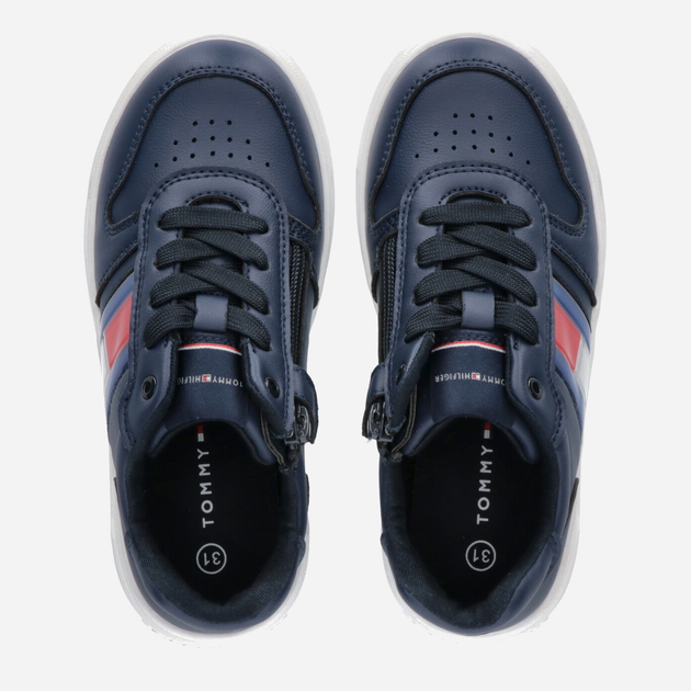 Sneakersy chłopięce Tommy Hilfiger Flag Low Cut Lace-up Sneaker T3X9-32867-1355800- 31 Granatowe (8052578204191) - obraz 4