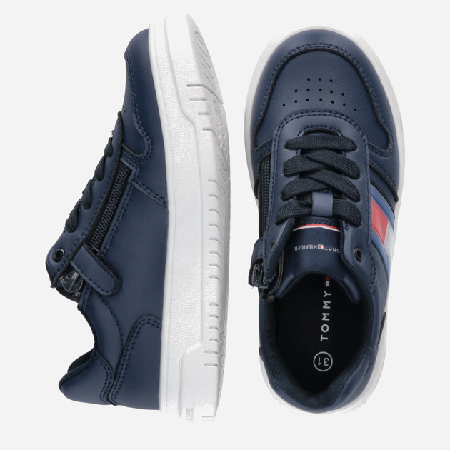Sneakersy chłopięce Tommy Hilfiger Flag Low Cut Lace-up Sneaker T3X9-32867-1355800- 35 Granatowe (8052578204238) - obraz 5