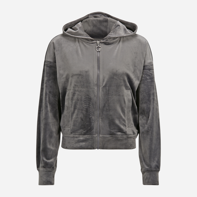 Bluza damska rozpinana streetwear welurowa Fila FAW0225-80008 S Szara (4064556334275) - obraz 4