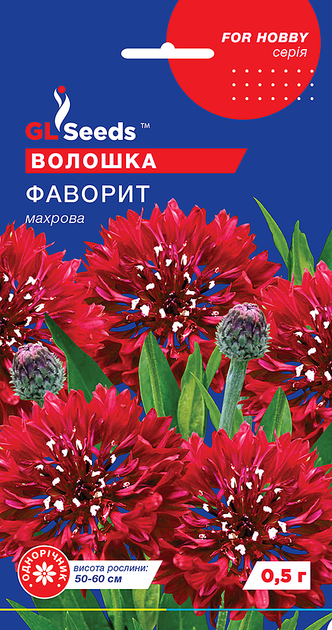Семена Василька Фаворит красный (0,5 г), For Hobby, TM GL Seeds – фото ...