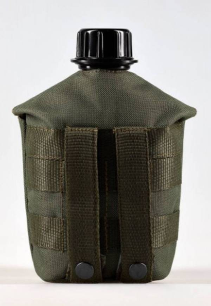 Армейская фляга пластиковая с чехлом Kronos 780 мл Украина Хаки - изображение 2