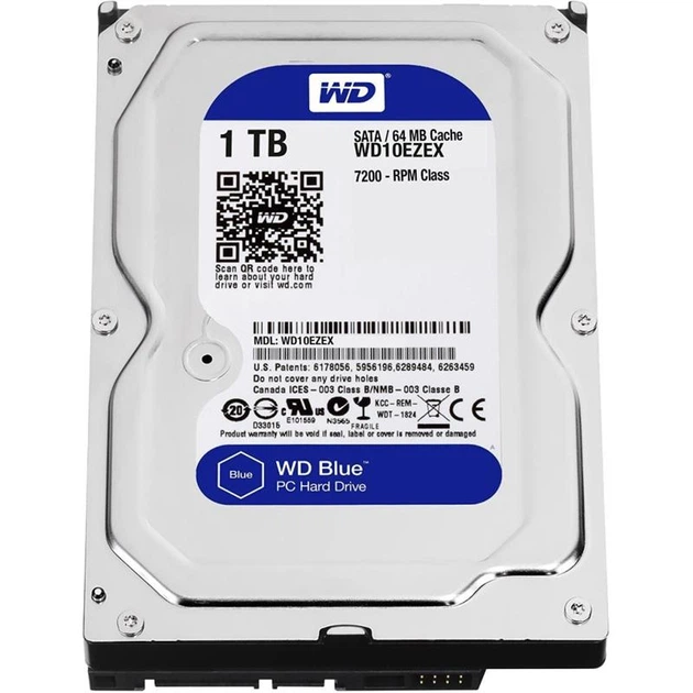 Жесткий диск Western Digital Blue 1TB 7200rpm 64MB WD10EZEX 3.5