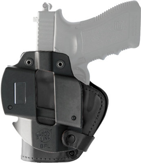 Кобура Front Line открытая поясная кожа для Glock 21/20 черный (LKC19B) - изображение 2